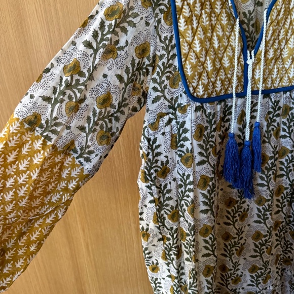 SZ Blockprints Tassle Dress - Gorgeous Fall Sheer! Worn once - Picture 9 of 9